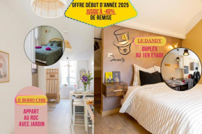 Idéal PRO & Couple - 2 Logements Thème Boho Chic RDC & Dandy 1er étage - Quartier Calme - Jardin - WIFI HD - Smart TV - Parking Gratuit - Proche Centre & Transports - Entrée Autonome